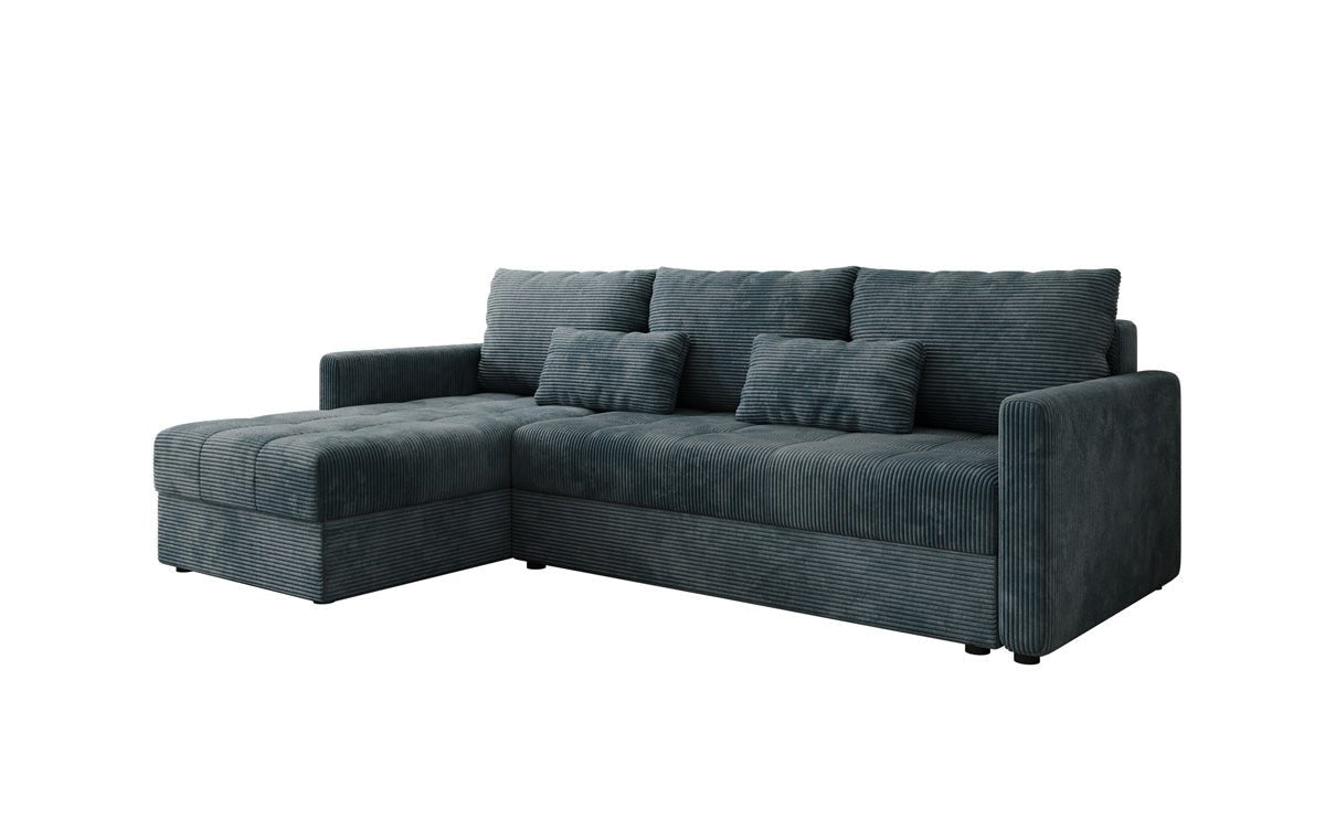 Designer Sofa Roma in Cord mit Schlaf- und Klappfunktion