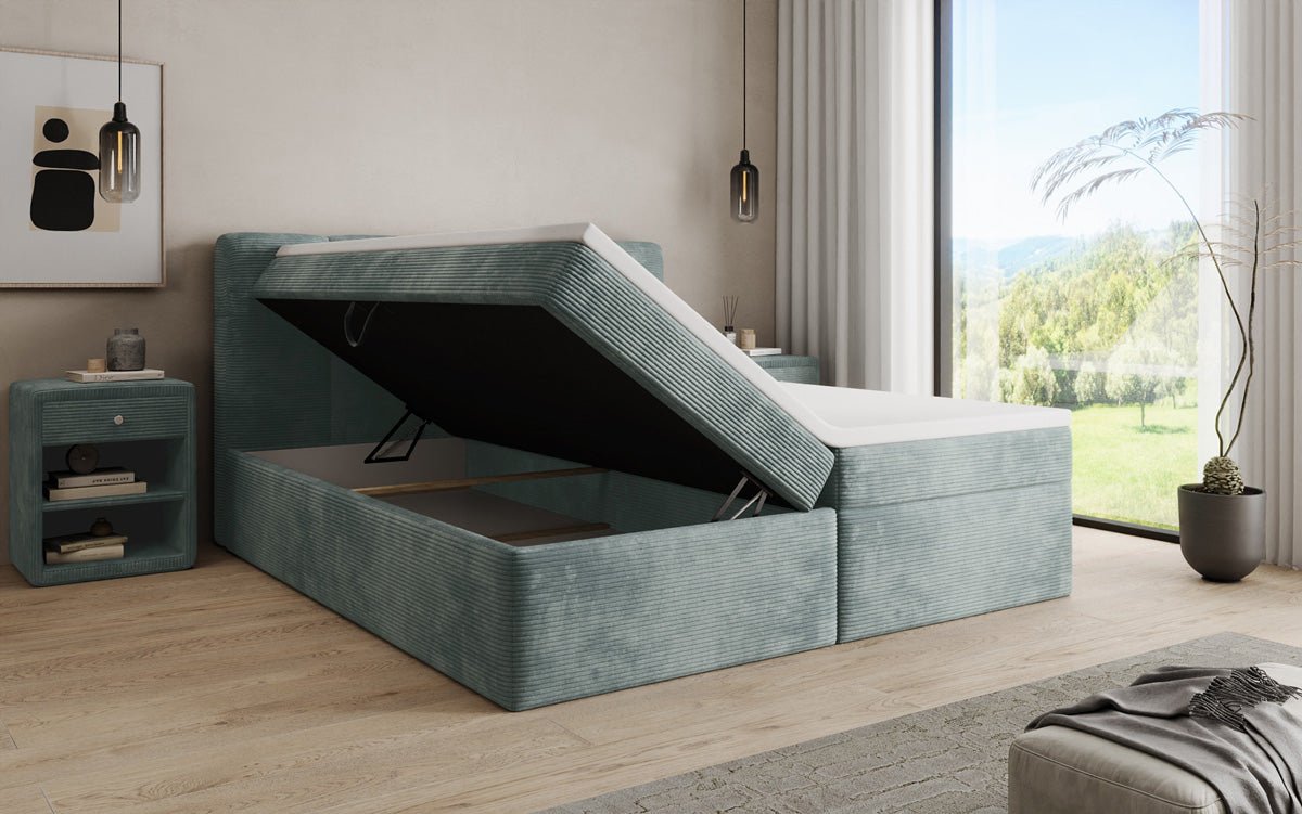 Boxspringbett Cozy II in Cord mit Stauraum