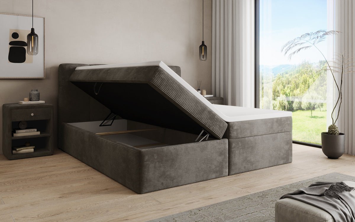Boxspringbett Cozy II in Cord mit Stauraum