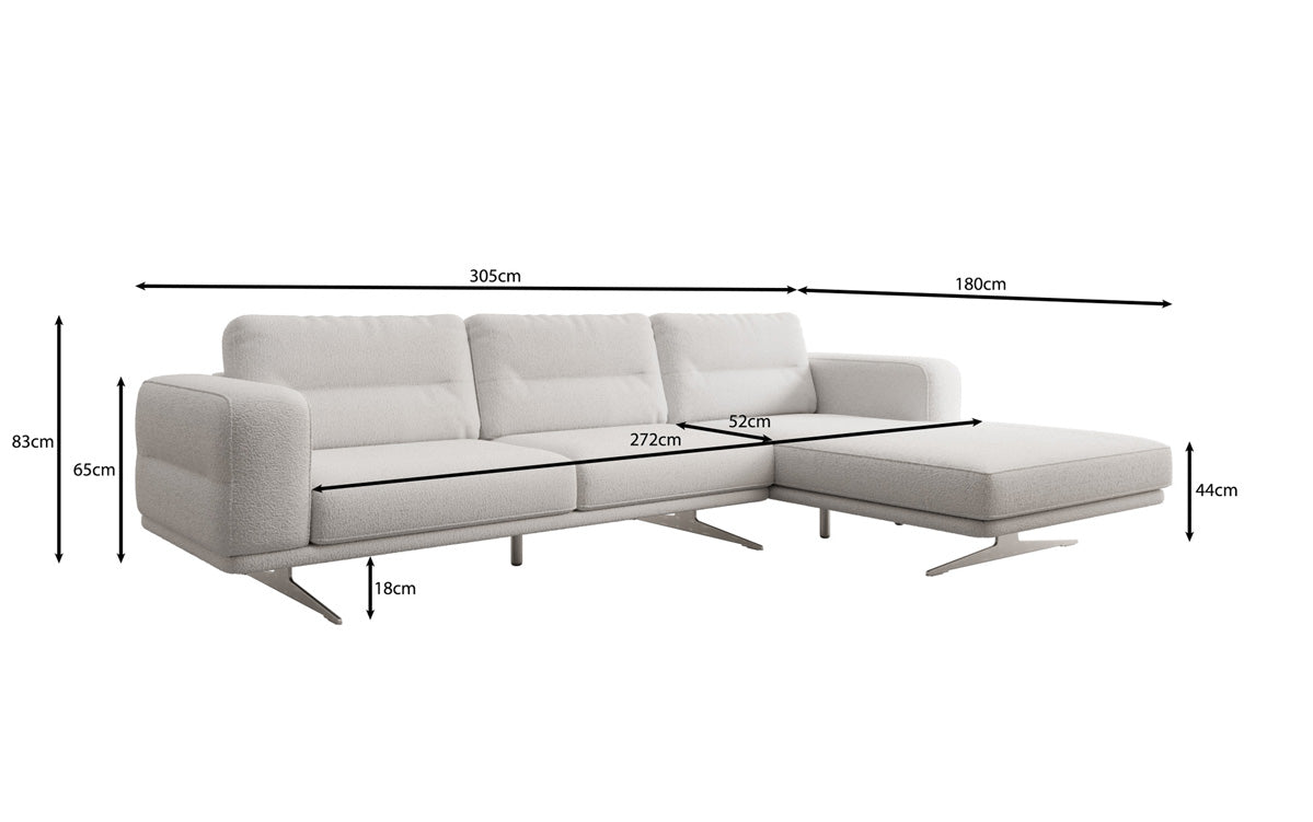 Designer L Sofa Torino in Bouclé