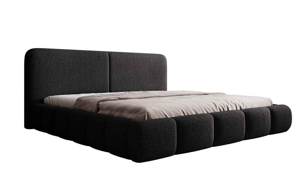 Designer Polsterbett Lolita in Bouclé mit Stauraum