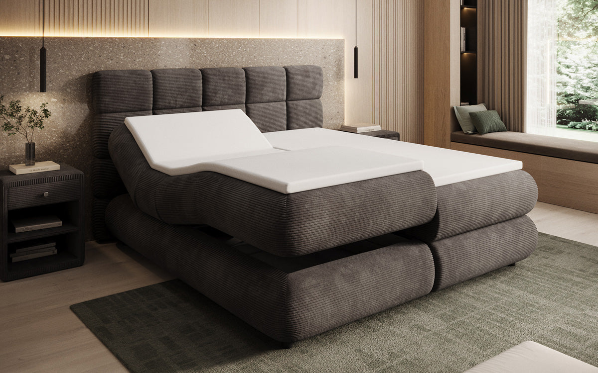 Boxspringbett Relana - elektrisch verstellbar in Cord