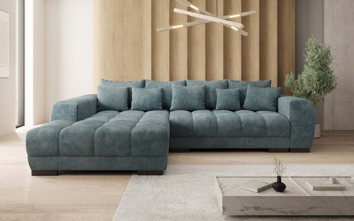 Designer Sofa Balu mit Schlaffunktion und Stauraum in Cord