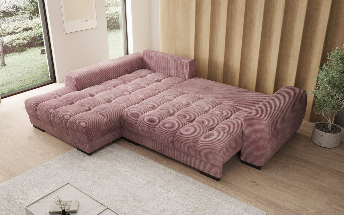 Designer Sofa Balu mit Schlaffunktion und Stauraum in Cord