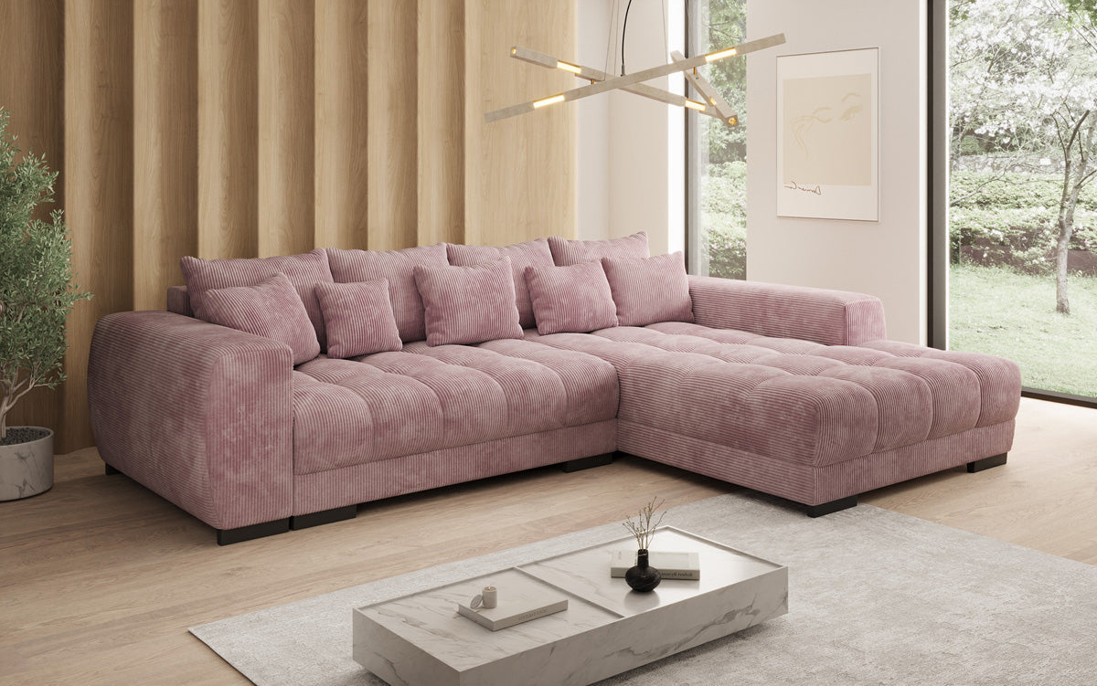 Designer Sofa Balu mit Schlaffunktion und Stauraum in Cord