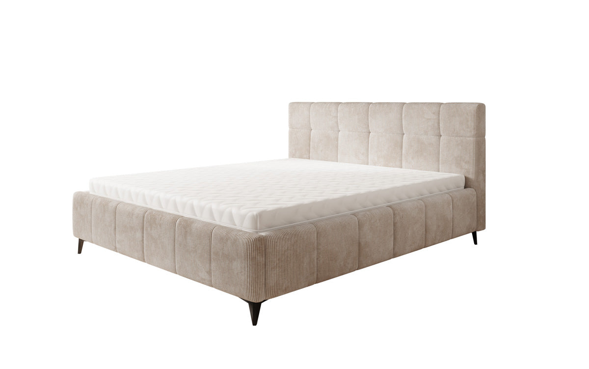 Designer Polsterbett Nelly in Cord mit Stauraum