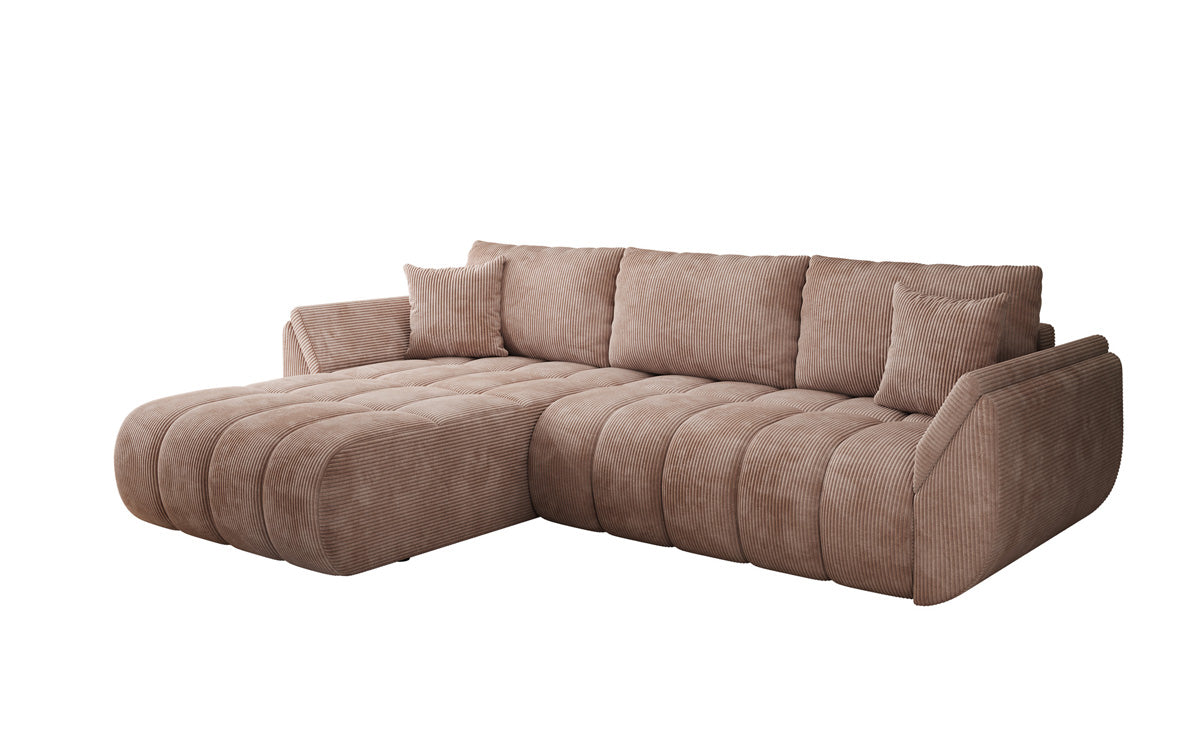 Designer Sofa Lenoa L mit Schlaffunktion und Stauraum in Cord
