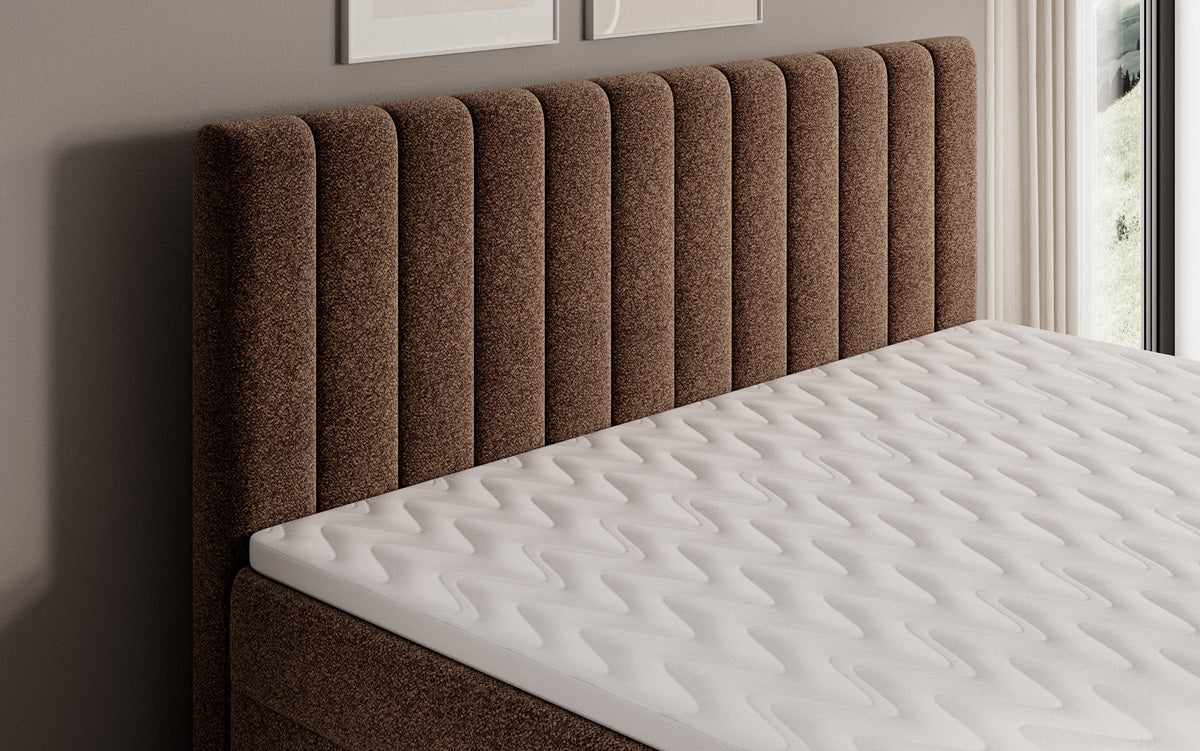 Boxspringbett Chelsea in Strukturstoff mit Stauraum