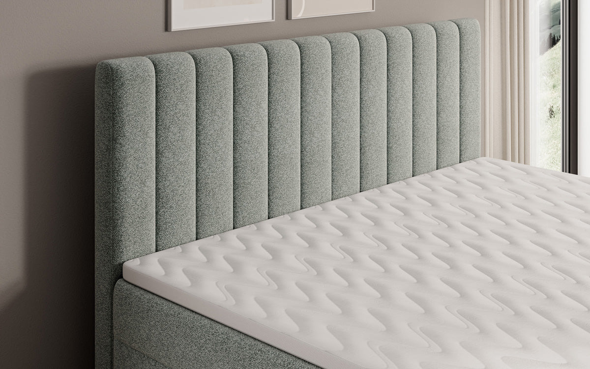 Boxspringbett Chelsea in Strukturstoff mit Stauraum
