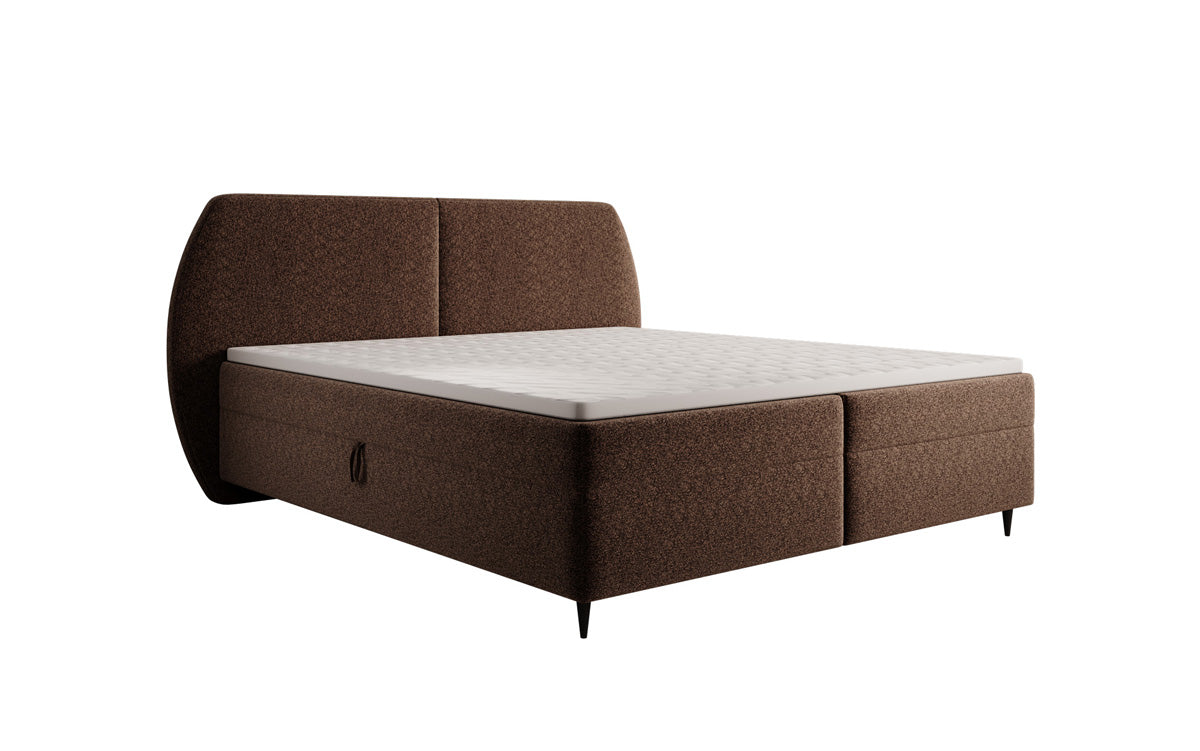 Boxspringbett Nara in Strukturstoff mit Stauraum
