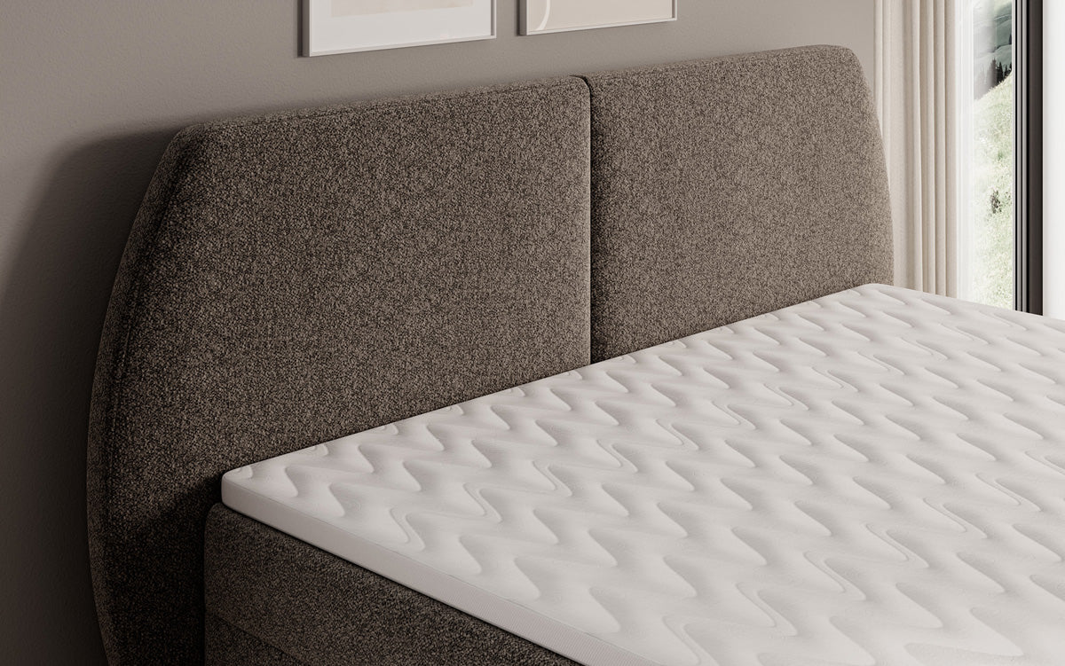Boxspringbett Nara in Strukturstoff mit Stauraum