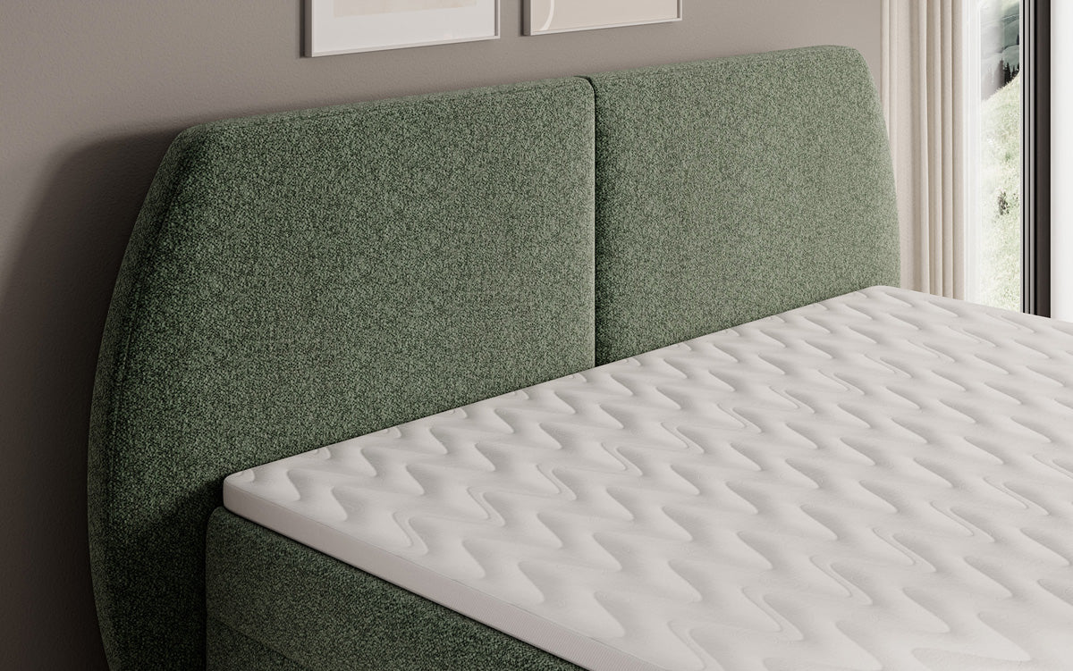 Boxspringbett Nara in Strukturstoff mit Stauraum