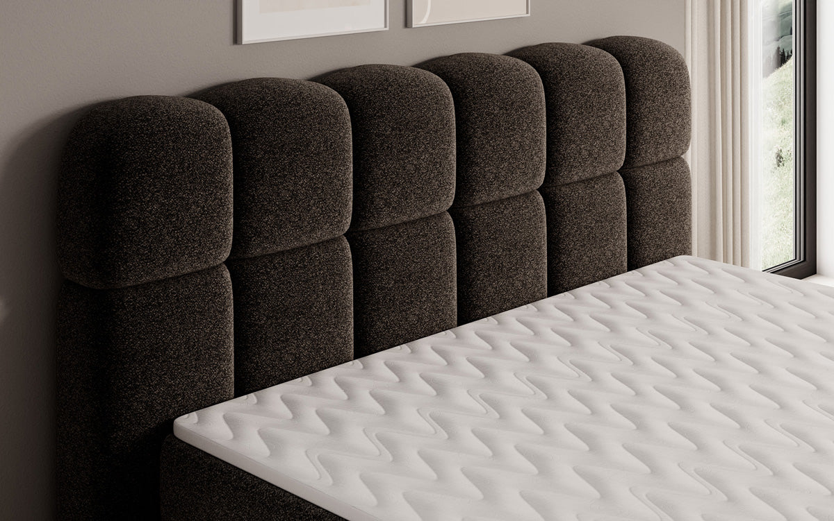 Boxspringbett Tilde in Strukturstoff mit Stauraum