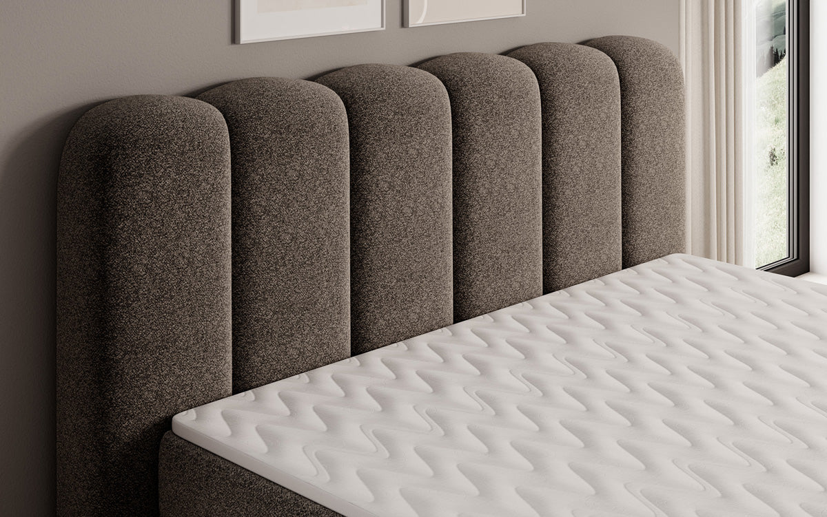 Boxspringbett Bologna in Strukturstoff mit Stauraum