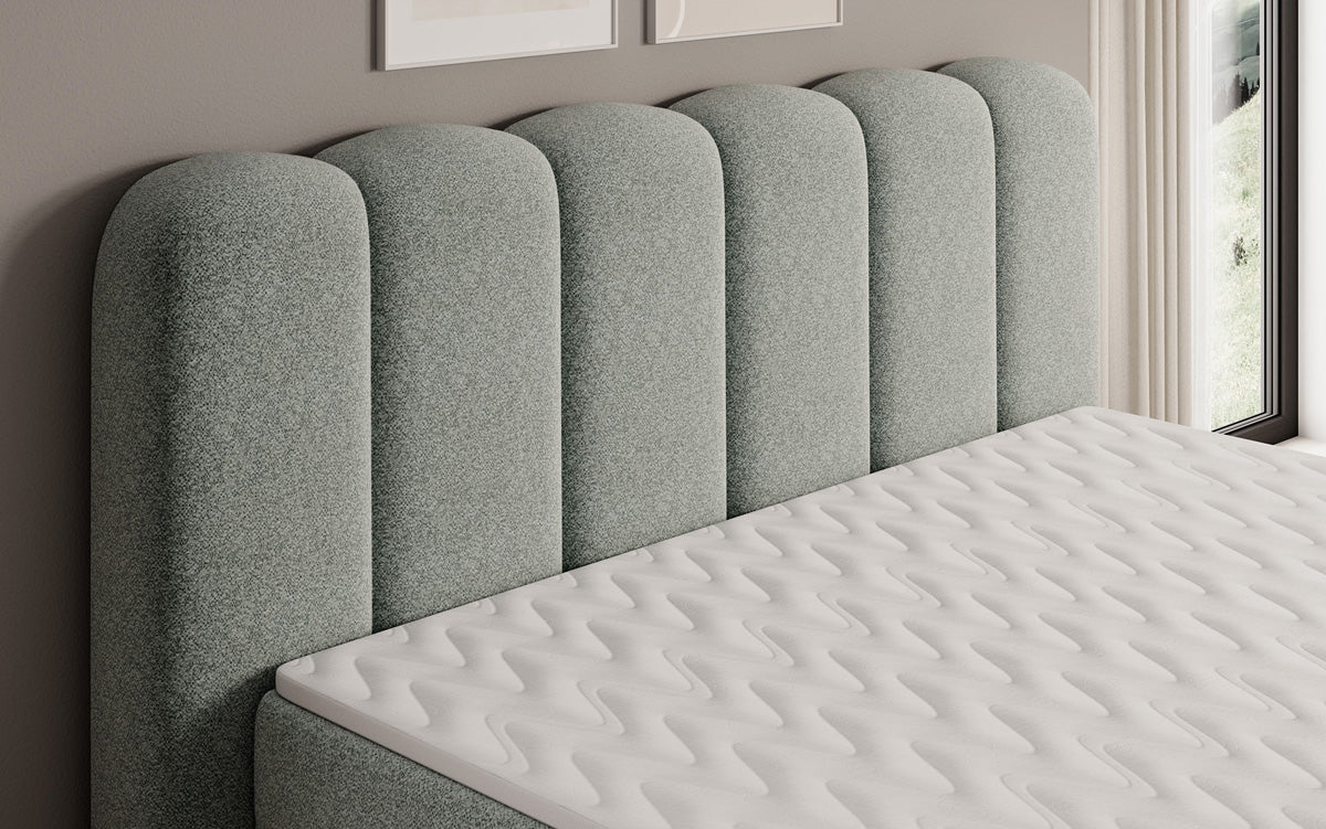Boxspringbett Bologna in Strukturstoff mit Stauraum