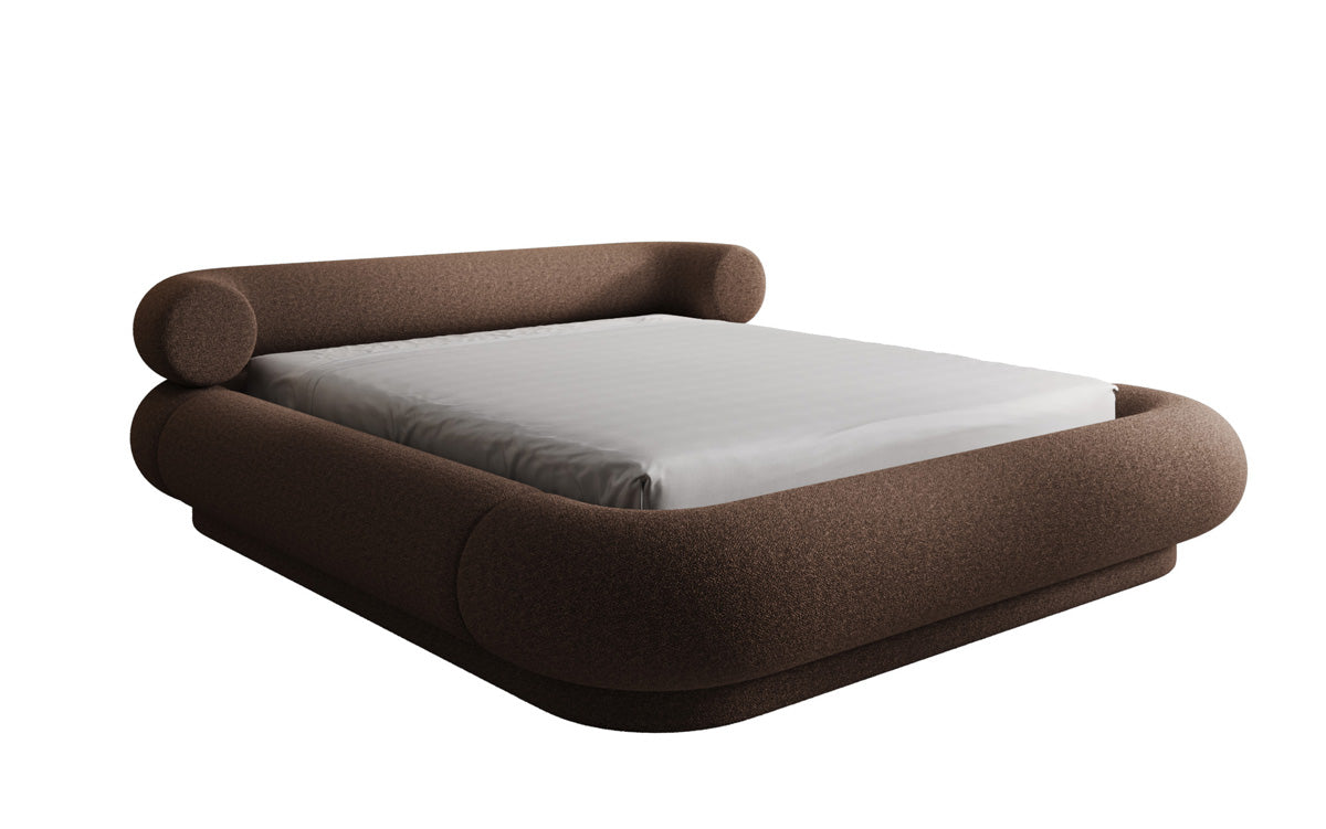 Designer Polsterbett Mochi in Teddy Bouclé mit Stauraum