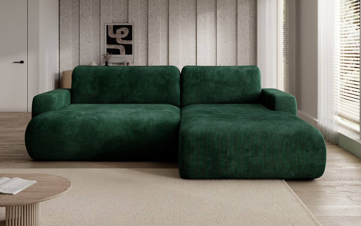 Designer Ecksofa Enzo mit Schlaf- und Klappfunktion in Cord