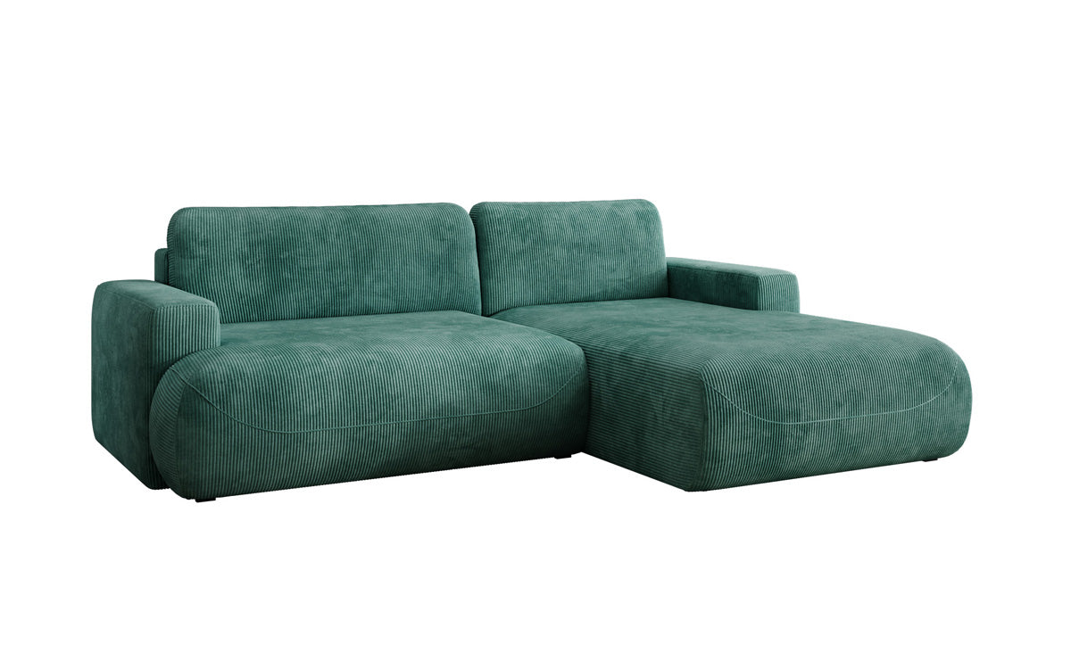 Designer Ecksofa Enzo mit Schlaf- und Klappfunktion in Cord