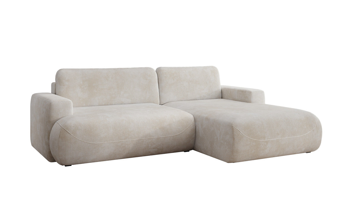 Designer Ecksofa Enzo mit Schlaf- und Klappfunktion in Cord