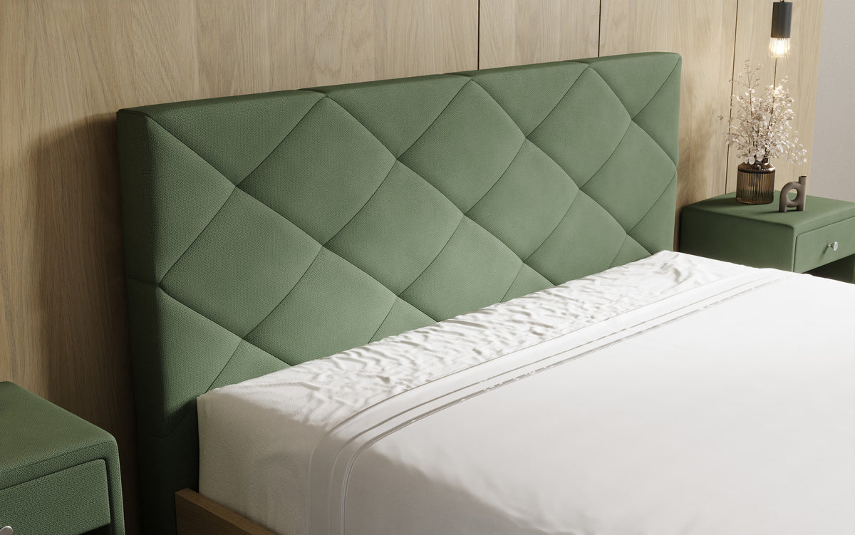 Designer Polsterbett Fiore Caro in Stoff mit Stauraum