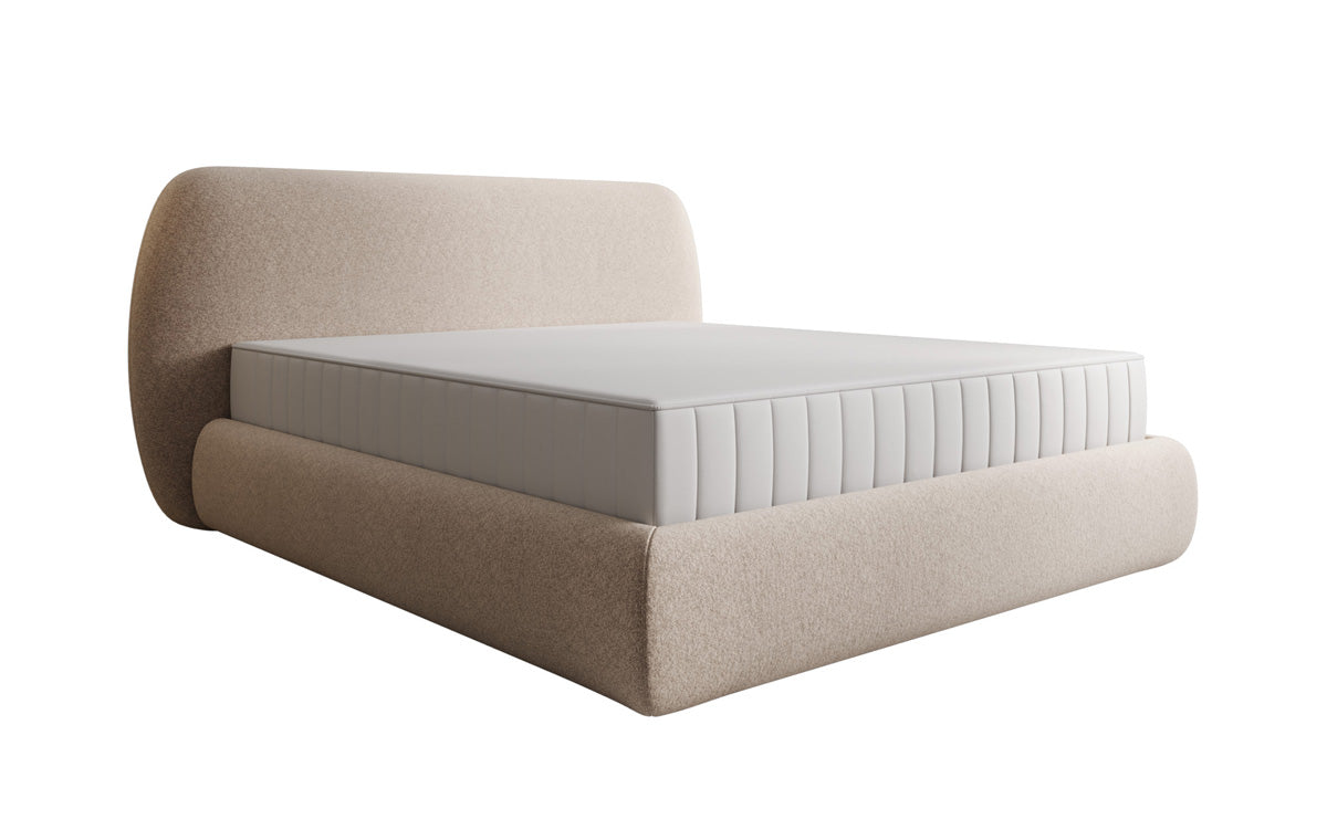 Designer Polsterbett Nella in Strukturstoff mit Stauraum