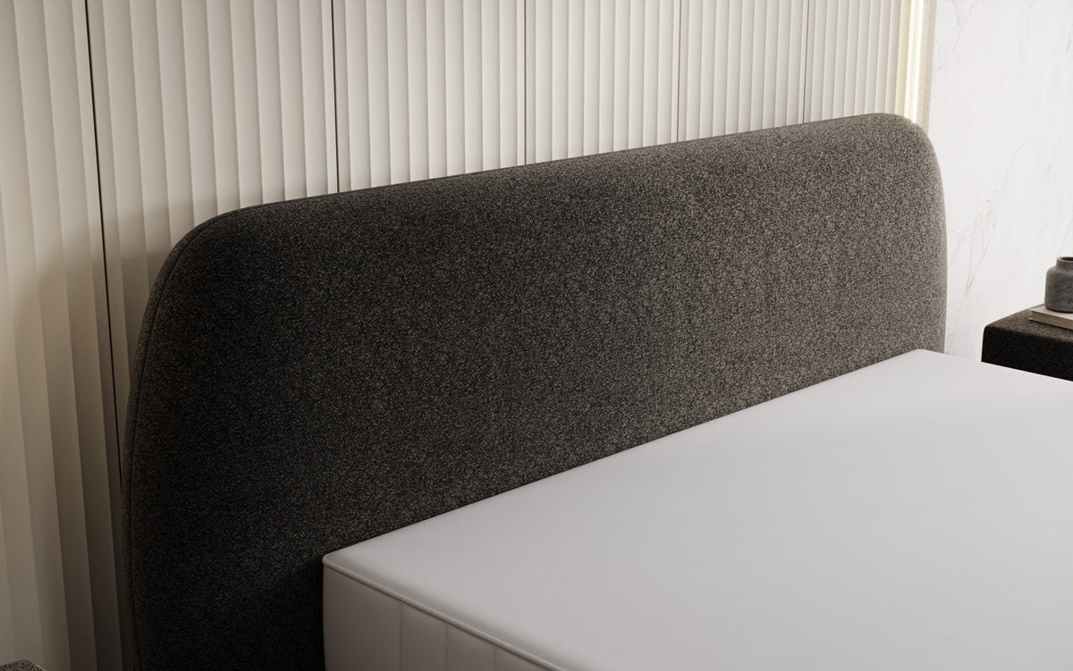 Designer Polsterbett Nella in Strukturstoff mit Stauraum