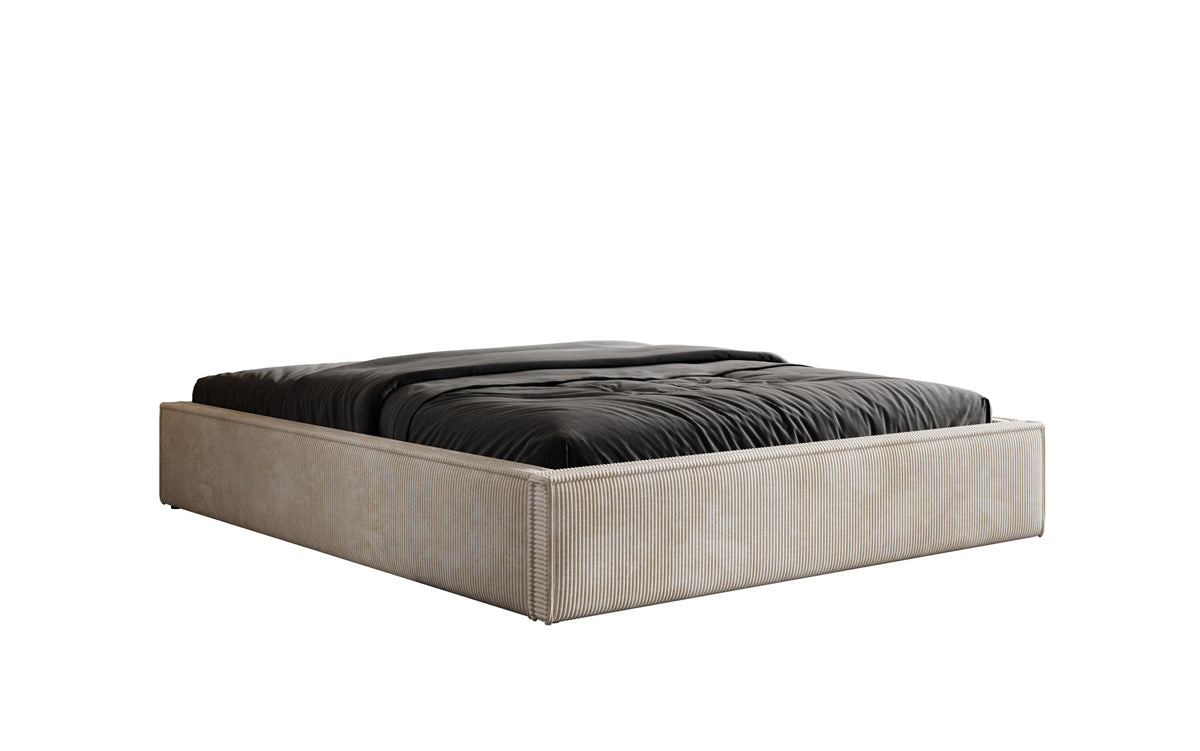 Designer Polsterbett Base mit Stauraum ohne Headboard in Cord