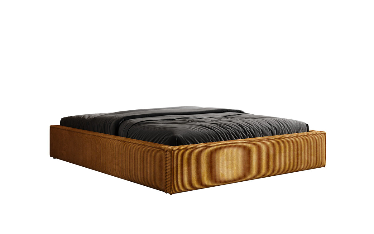 Designer Polsterbett Base mit Stauraum ohne Headboard in Cord