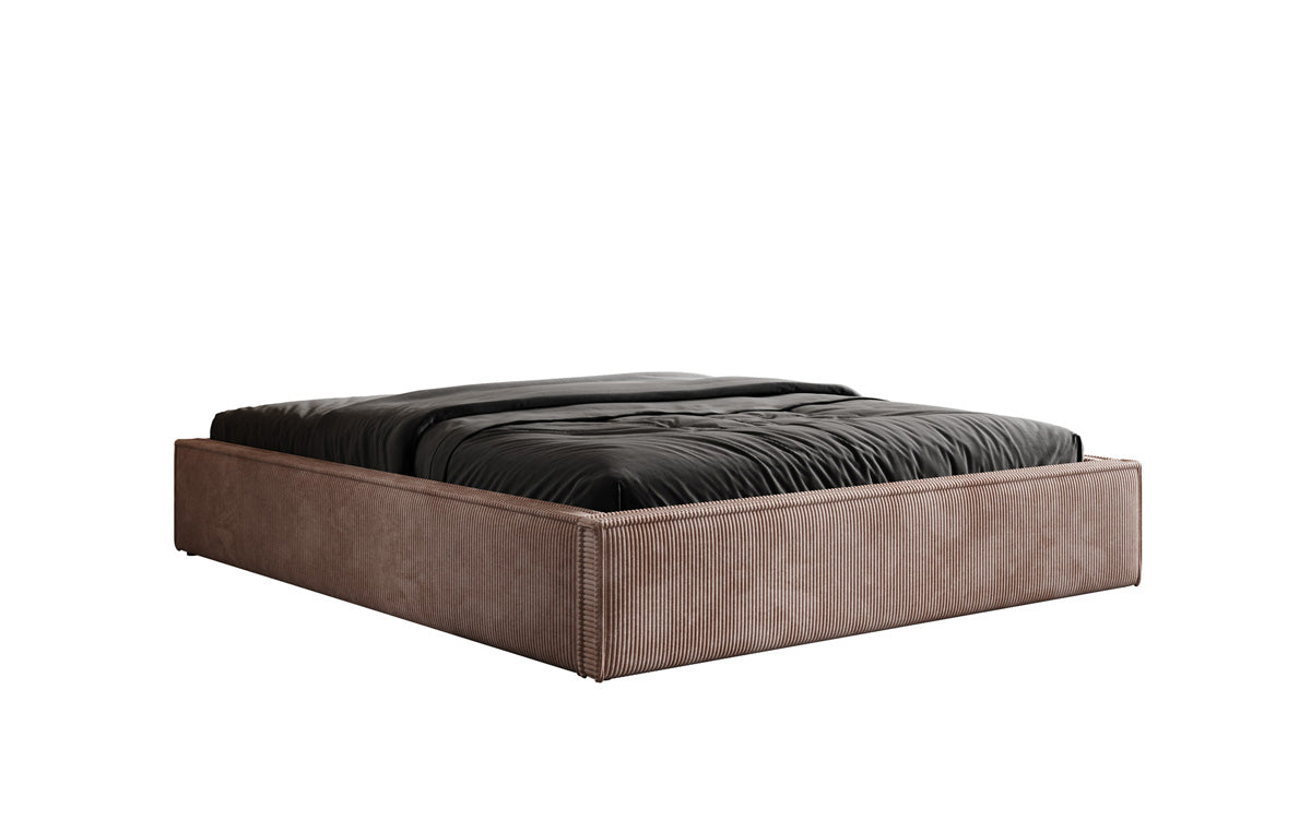 Designer Polsterbett Base mit Stauraum ohne Headboard in Cord