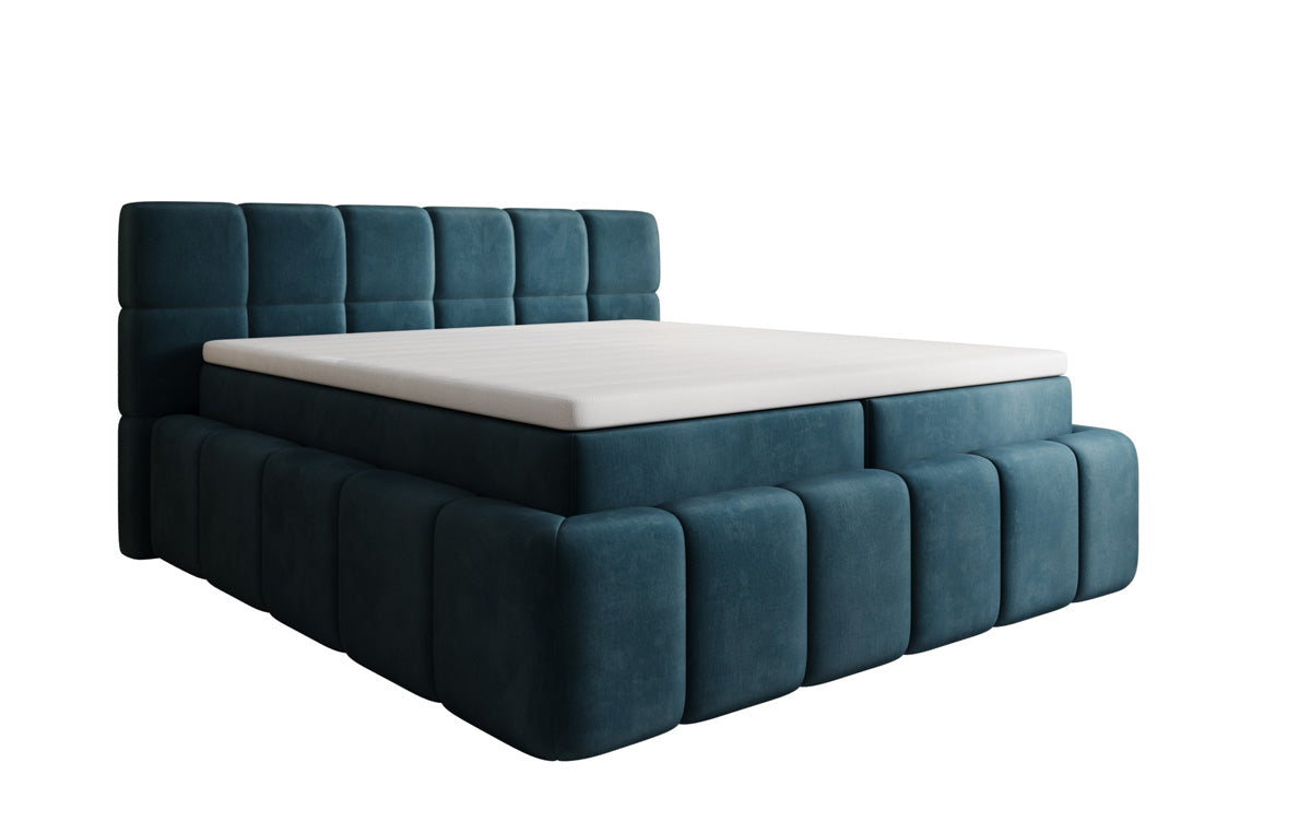 Boxspringbett Bombo mit Stauraum in Samt