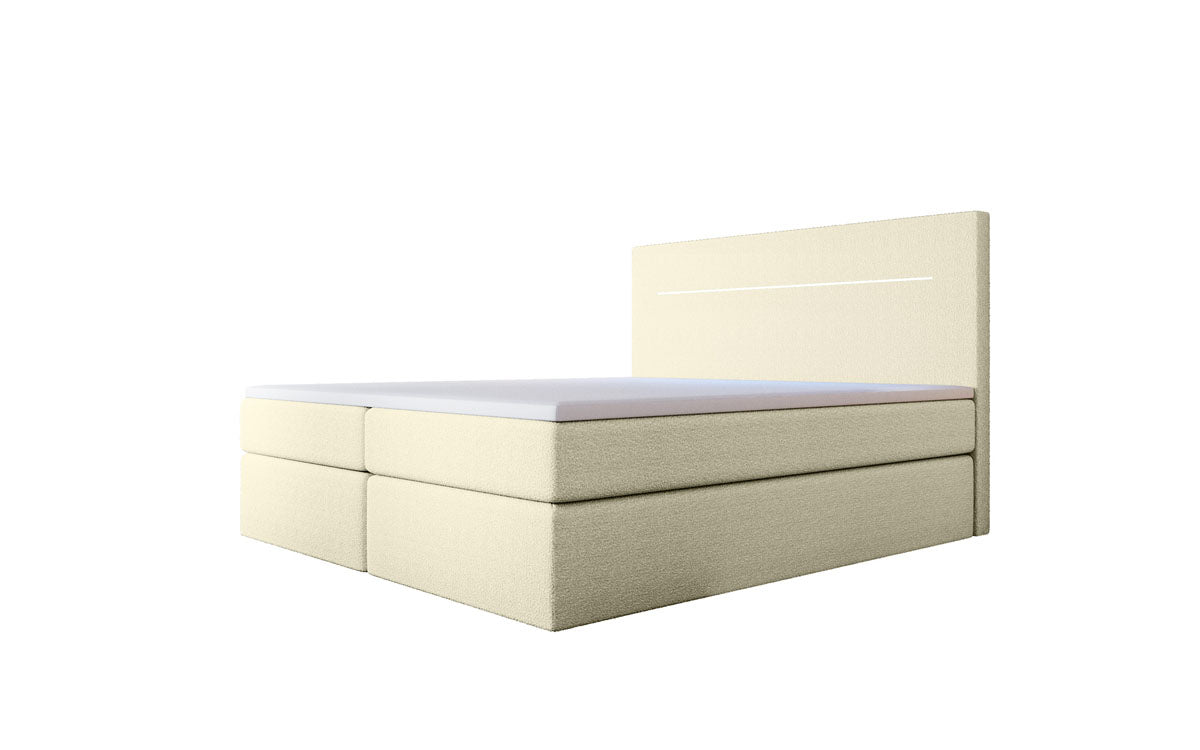 Boxspringbett Sejour Bouclé mit LED u. Stauraum
