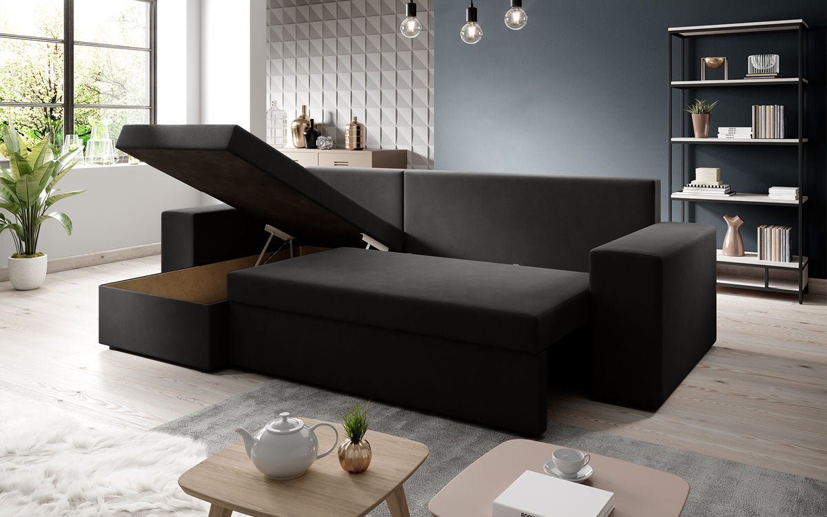 Designer Sofa Denver Stoff mit Schlaf- und Klappfunktion