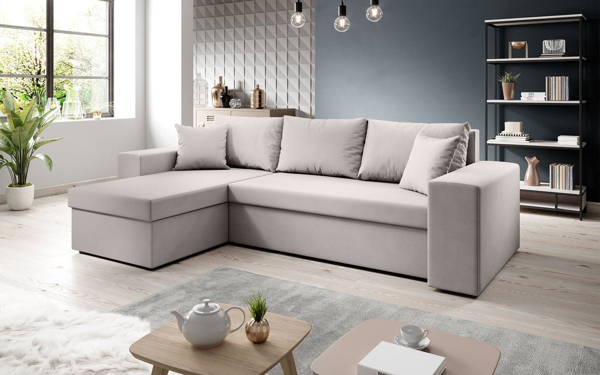 Designer Sofa Denver Stoff mit Schlaf- und Klappfunktion