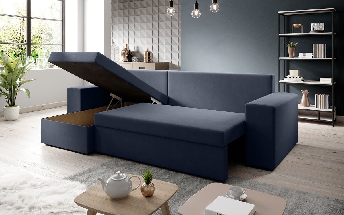 Designer Sofa Denver Stoff mit Schlaf- und Klappfunktion