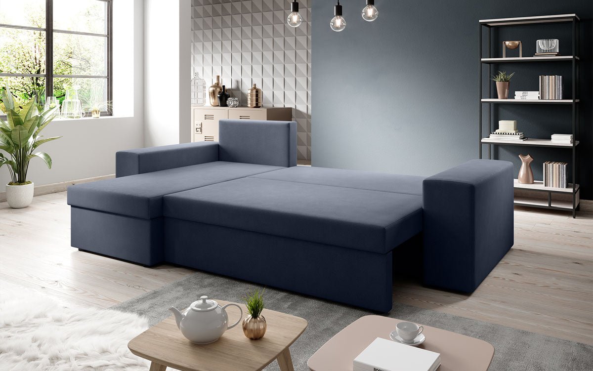 Designer Sofa Denver Stoff mit Schlaf- und Klappfunktion
