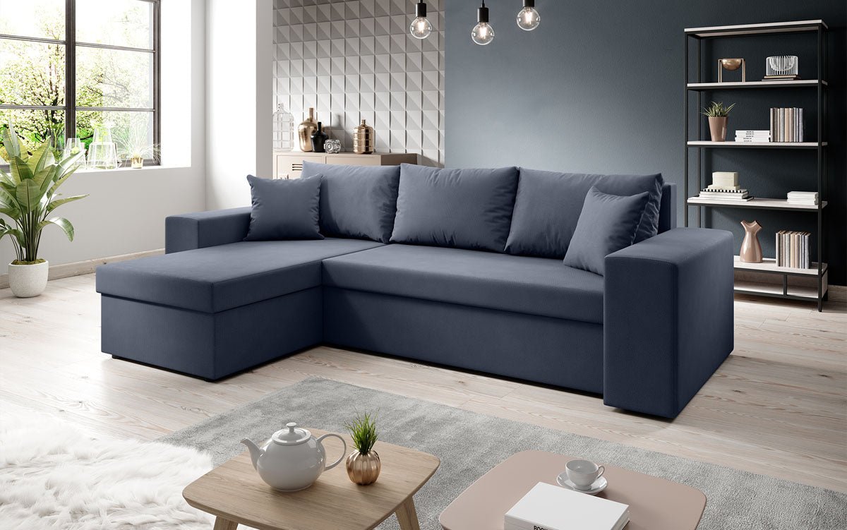 Designer Sofa Denver Stoff mit Schlaf- und Klappfunktion