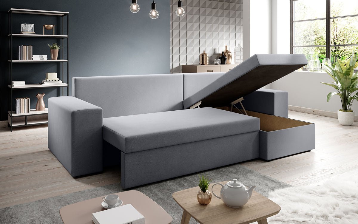 Designer Sofa Denver Stoff mit Schlaf- und Klappfunktion