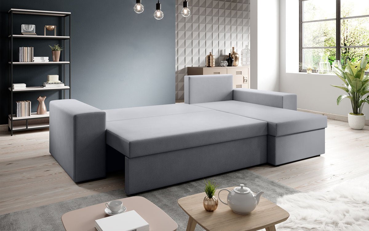 Designer Sofa Denver Stoff mit Schlaf- und Klappfunktion