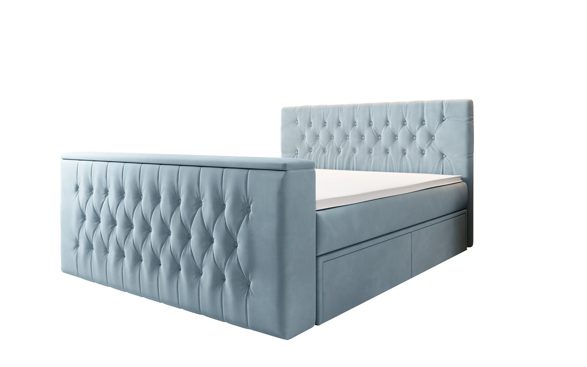 Boxspringbett Vulnero mit TV Lift und Stauraum (2 Schubladen)