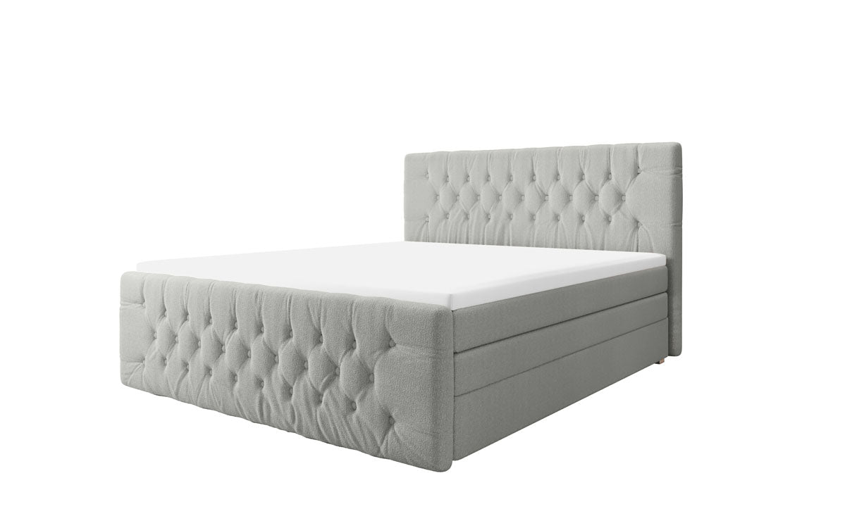 Boxspringbett Velutto Bouclé mit Stauraum