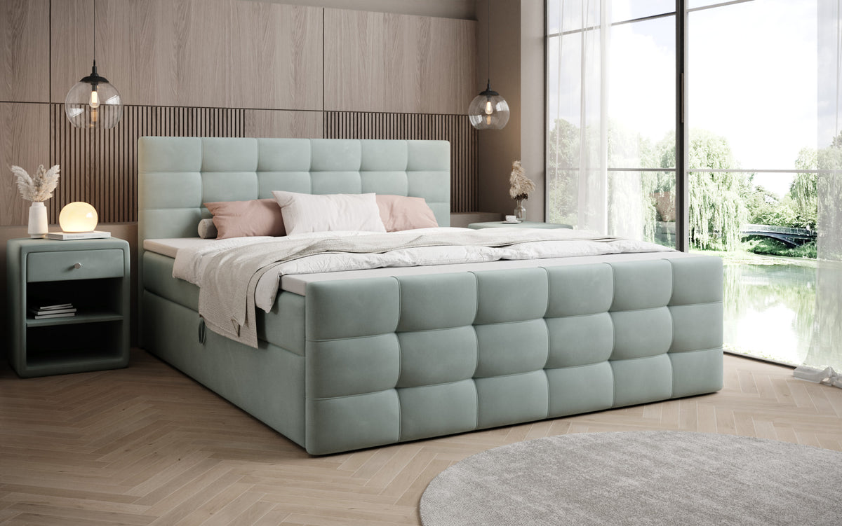 Boxspringbett Luxor Samt mit Stauraum