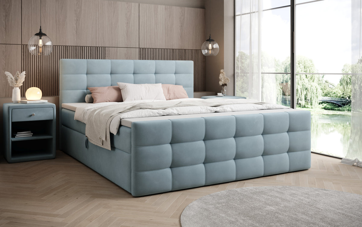 Boxspringbett Luxor Samt mit Stauraum