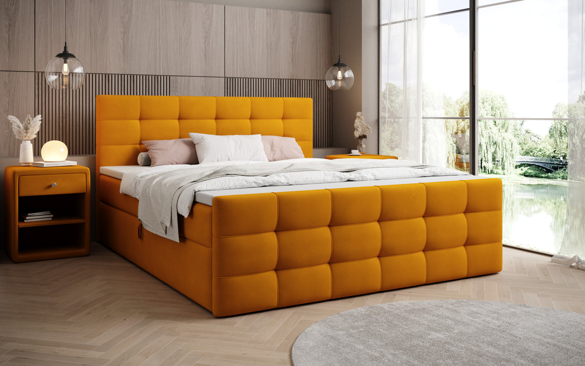Boxspringbett Luxor Samt mit Stauraum