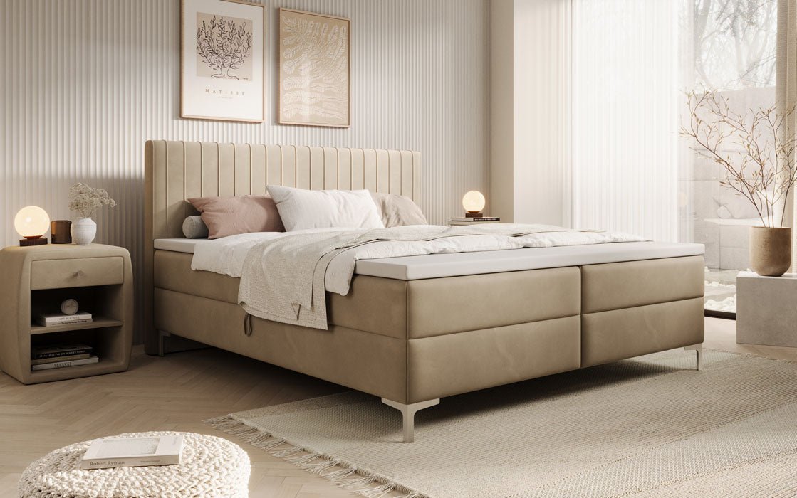 Boxspringbett Leona Samt mit Stauraum