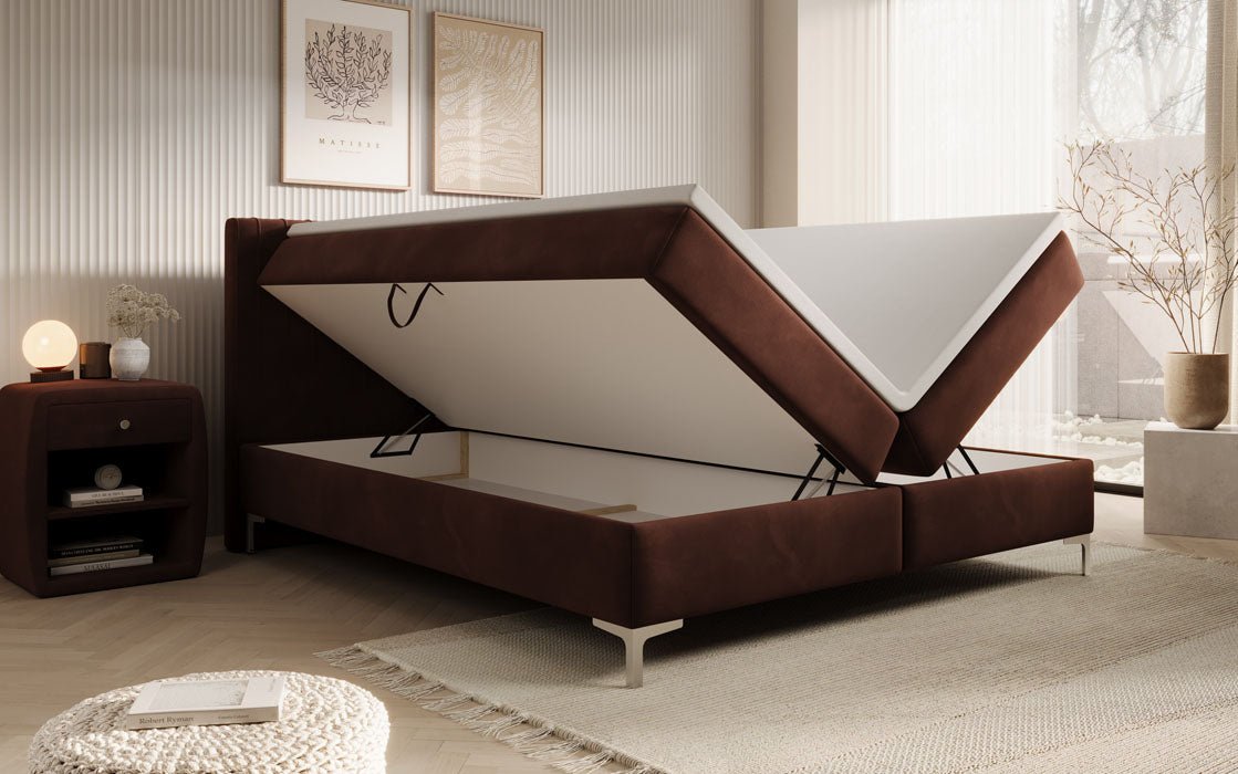 Boxspringbett Leona Samt mit Stauraum