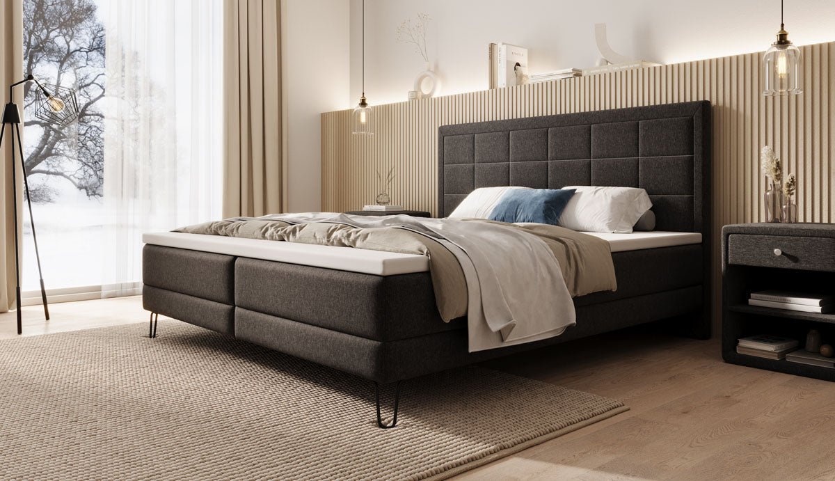 Boxspringbett Mariella mit Füßen in Stoff