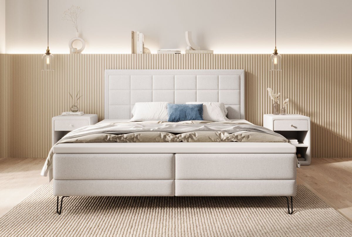 Boxspringbett Mariella mit Füßen in Stoff