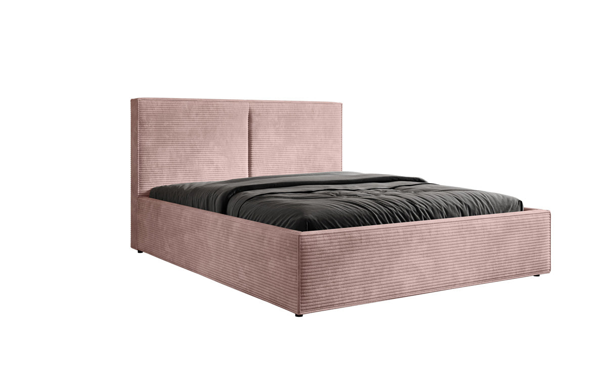 Designer Polsterbett Elara in Cord mit Stauraum