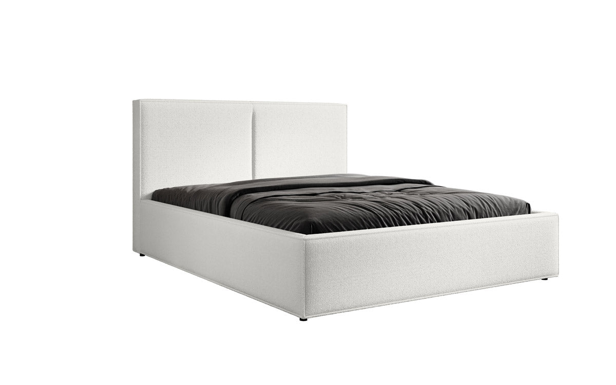Designer Polsterbett Elara in Bouclé mit Stauraum