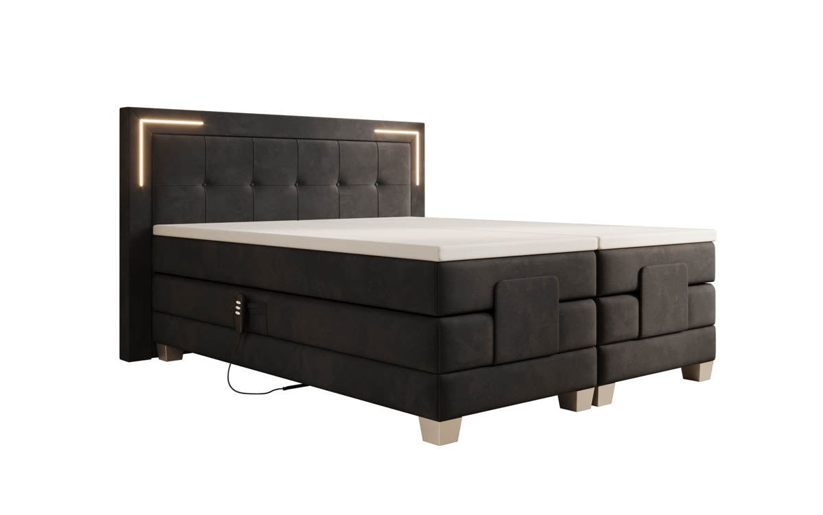 Boxspringbett Noctis Samt elektrisch verstellbar mit LED